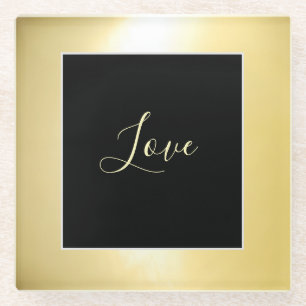 Posavasos De Vidrio Monstruo de oro Luminoso