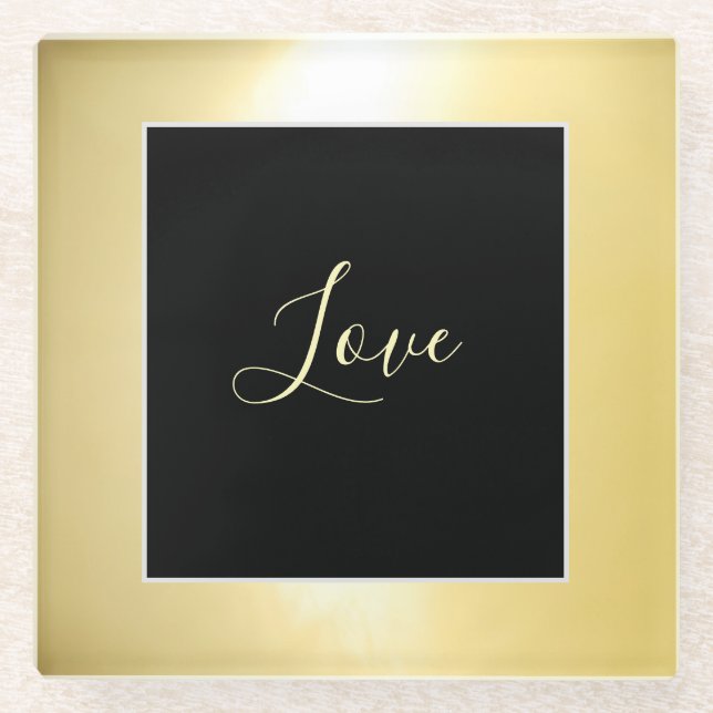 Posavasos De Vidrio Monstruo de oro Luminoso (Anverso)