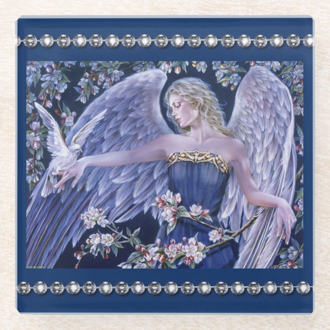 Posavasos De Vidrio Monstruo de vidrio/Ángel y diamantes (Anverso)