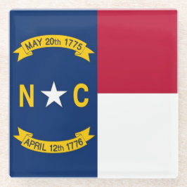 Posavasos De Vidrio Monstruo de vidrio con bandera de Carolina del Nor
