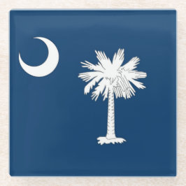 Posavasos De Vidrio Monstruo de vidrio con bandera de Carolina del Sur