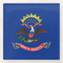 Posavasos De Vidrio Monstruo de vidrio con bandera de Dakota del Norte