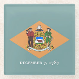 Posavasos De Vidrio Monstruo de vidrio con bandera de Delaware, Estado