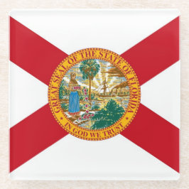 Posavasos De Vidrio Monstruo de vidrio con bandera de Florida, Estados