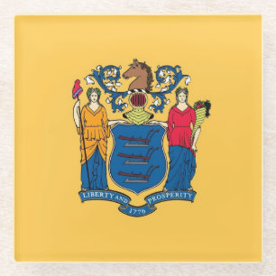 Posavasos De Vidrio Monstruo de vidrio con bandera de Nueva Jersey, Es