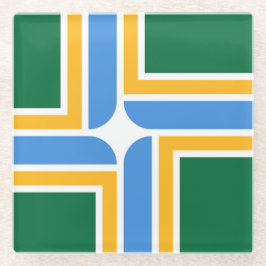 Posavasos De Vidrio Monstruo de vidrio con bandera de Portland, EE.UU.