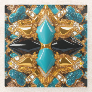 Posavasos De Vidrio Monstruo de vidrio con colores de Bahamas