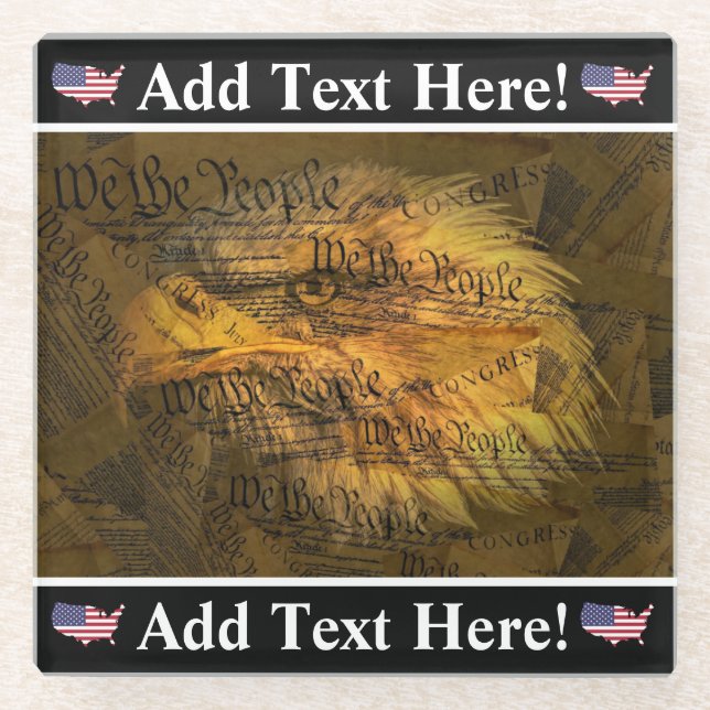 Posavasos De Vidrio Monstruo de vidrio de águila calva de la Constituc (Anverso)