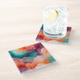 Posavasos De Vidrio Monstruo de vidrio de arte humeante colorido