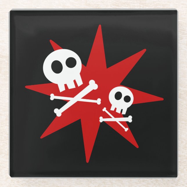 Posavasos De Vidrio Monstruo de vidrio de cráneo (Anverso)