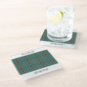 Posavasos De Vidrio Monstruo de vidrio de diseño geométrico