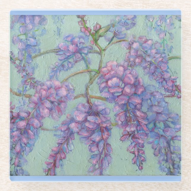 Posavasos De Vidrio Monstruo de vidrio de glicinia (Anverso)