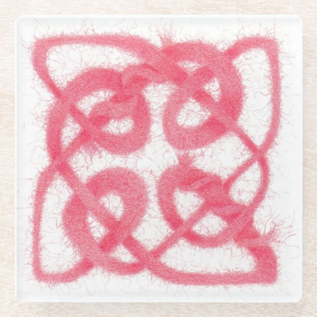 Posavasos De Vidrio Monstruo de vidrio de KNOT CELTIC ROSA (Anverso)