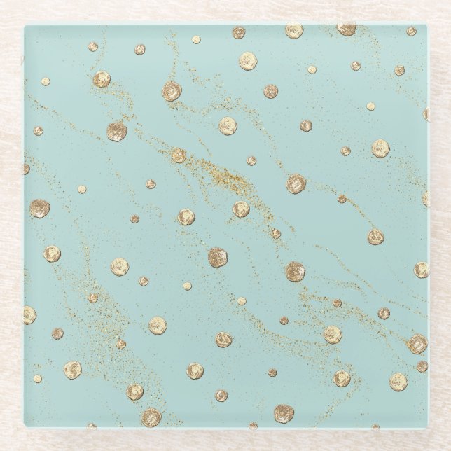 Posavasos De Vidrio Monstruo de vidrio de oro (Anverso)