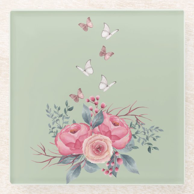 Posavasos De Vidrio Monstruo de vidrio de salvia (Anverso)