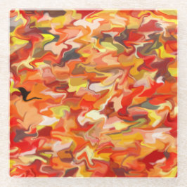 Posavasos De Vidrio Monstruo De Vidrio De Swirl naranja