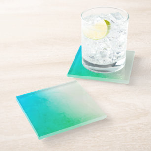 Posavasos De Vidrio Monstruo de vidrio degradado Verde azulado, verde
