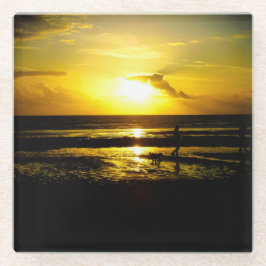 Posavasos De Vidrio Monstruo de vidrio del atardecer