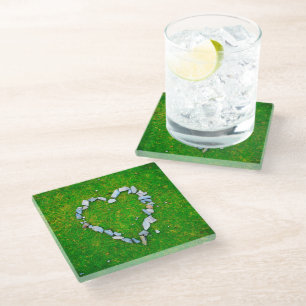 Posavasos De Vidrio Monstruo de vidrio del corazón de piedra