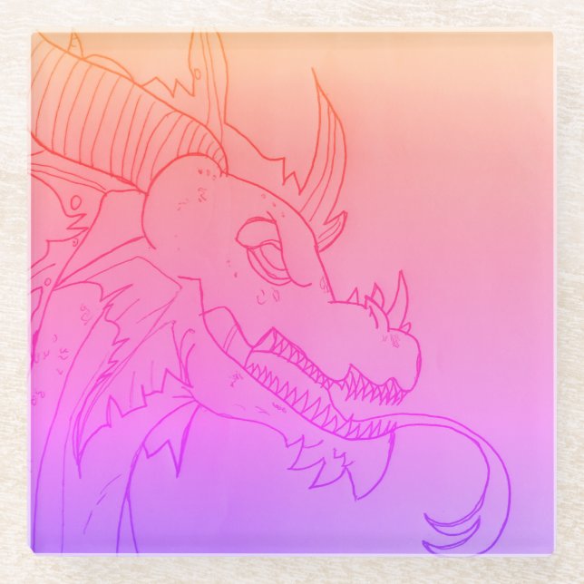 Posavasos De Vidrio Monstruo de vidrio Dragon (Anverso)