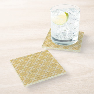 Posavasos De Vidrio Monstruo de vidrio - Entramado tejido en amarillo