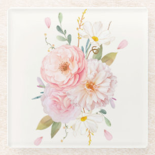 Posavasos De Vidrio Monstruo de vidrio floral