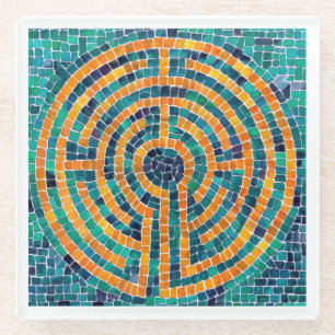 Posavasos De Vidrio Monstruo de vidrio LABYRINTH II - Blanco