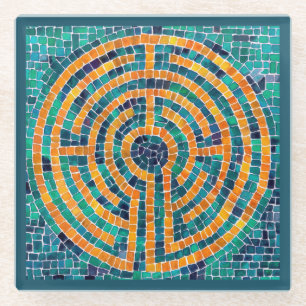 Posavasos De Vidrio Monstruo de vidrio LABYRINTH II - Verde