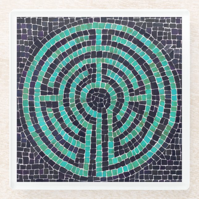 Posavasos De Vidrio Monstruo de vidrio LABYRINTH III - Blanco (Anverso)
