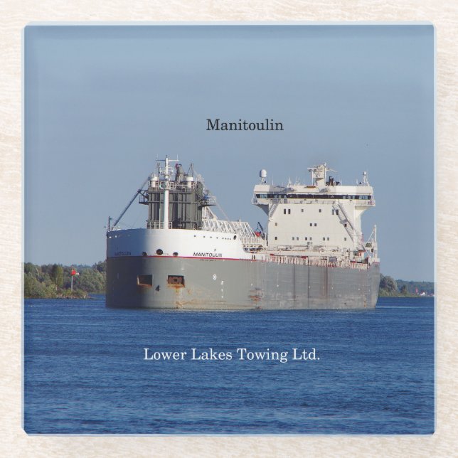 Posavasos De Vidrio Monstruo de vidrio Manitoulin LLC (Anverso)