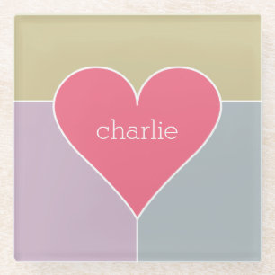 Posavasos De Vidrio Monstruo de vidrio monograma personalizado de patr