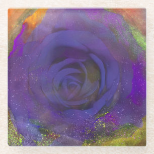Posavasos De Vidrio Monstruo de vidrio para Rosa de Medianoche místico