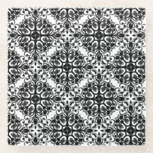 Posavasos De Vidrio Monstruo de vidrio/Patrón negro y blanco