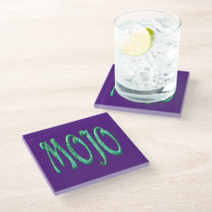 Posavasos De Vidrio Monstruo de vidrio púrpura mojo