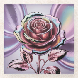 Posavasos De Vidrio Monstruo de vidrio Rosa irlandés de oro Rosa