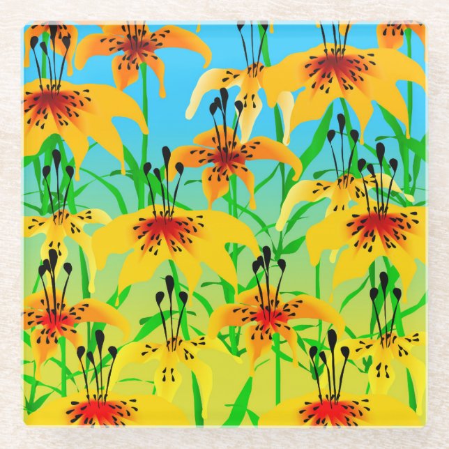 Posavasos De Vidrio Monstruo de vidrio Tiger Lily (Anverso)
