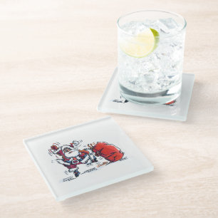 Posavasos De Vidrio Monstruo de vidrio transparente de Santa Fe enfure