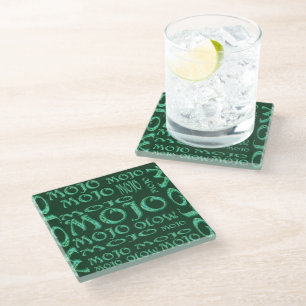Posavasos De Vidrio Monstruo de vidrio verde mojo
