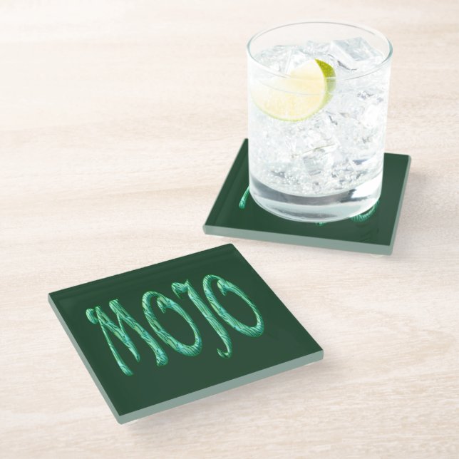 Posavasos De Vidrio Monstruo de vidrio verde mojo (Angular)