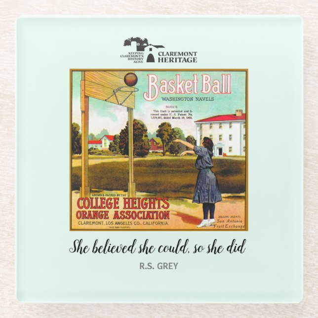 Posavasos De Vidrio Monstruo - Etiqueta del cráneo de fruta Claremont (Anverso)