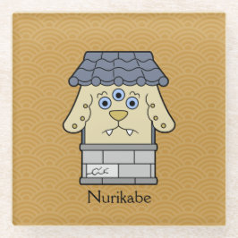 Posavasos De Vidrio Monstruo japonés del Muro de Nurikabe: Personaliza
