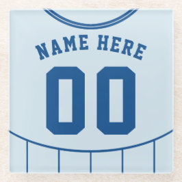 Posavasos De Vidrio Monstruo Jersey de nombre y número, fútbol de fútb