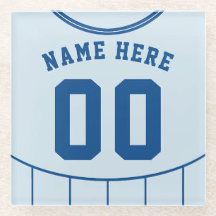 Posavasos De Vidrio Monstruo Jersey de nombre y número, fútbol de fútb