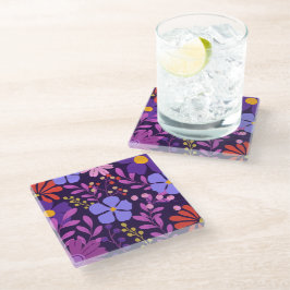 Posavasos De Vidrio Monstruo tropical moderno y vibrante