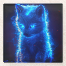 Posavasos De Vidrio Monstruo único en Wolf Pup
