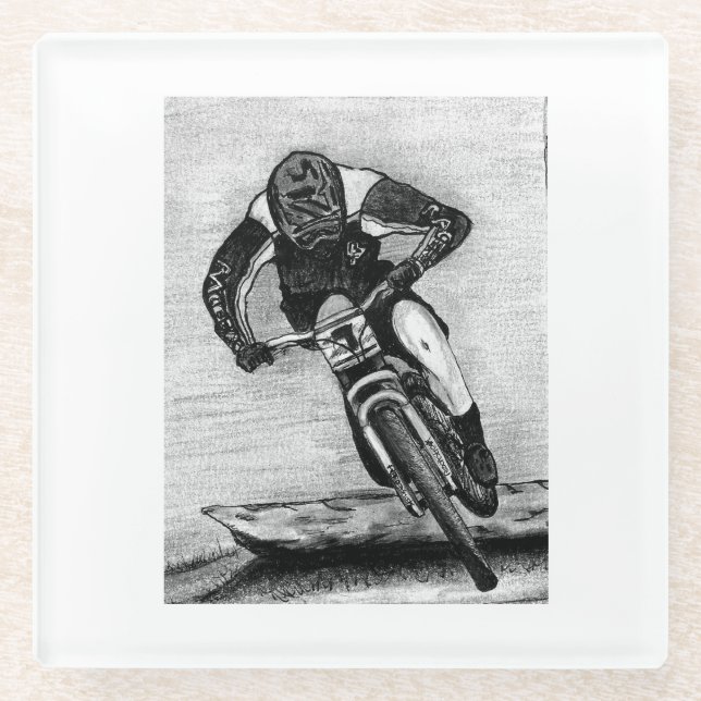 Posavasos De Vidrio Montaña Bicicleta MTB Copa Llandegla (Anverso)