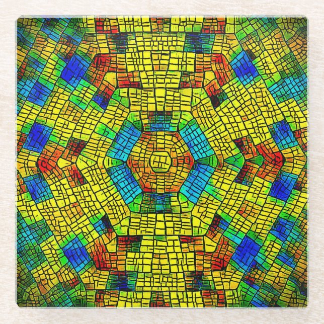 Posavasos De Vidrio Montaña de diseño (Anverso)