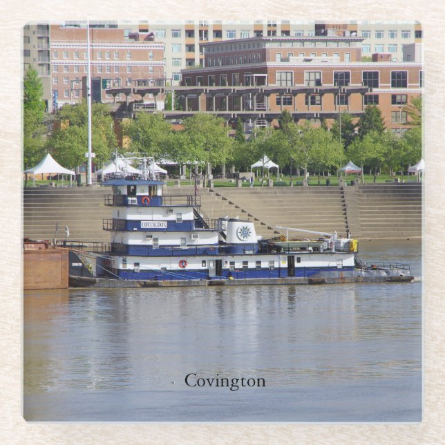 Posavasos De Vidrio Montaña de vidrio Covington (Anverso)