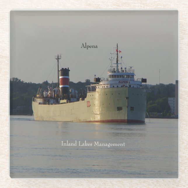 Posavasos De Vidrio Montaña de vidrio de Alpena (Anverso)