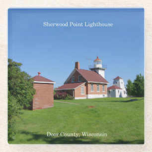 Posavasos De Vidrio Montaña de vidrio del faro de Sherwood Point